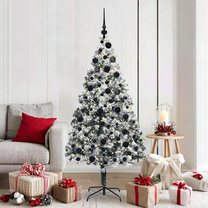 vidaXL Künstlicher Weihnachtsbaum mit 300 LEDs mit Ständer Weiß 180 cm
