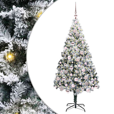 vidaXL Künstlicher Weihnachtsbaum mit 300 LEDs mit Ständer Weiß 180 cm