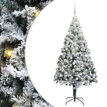 vidaXL Künstlicher Weihnachtsbaum mit 300 LEDs mit Ständer Weiß 180 cm