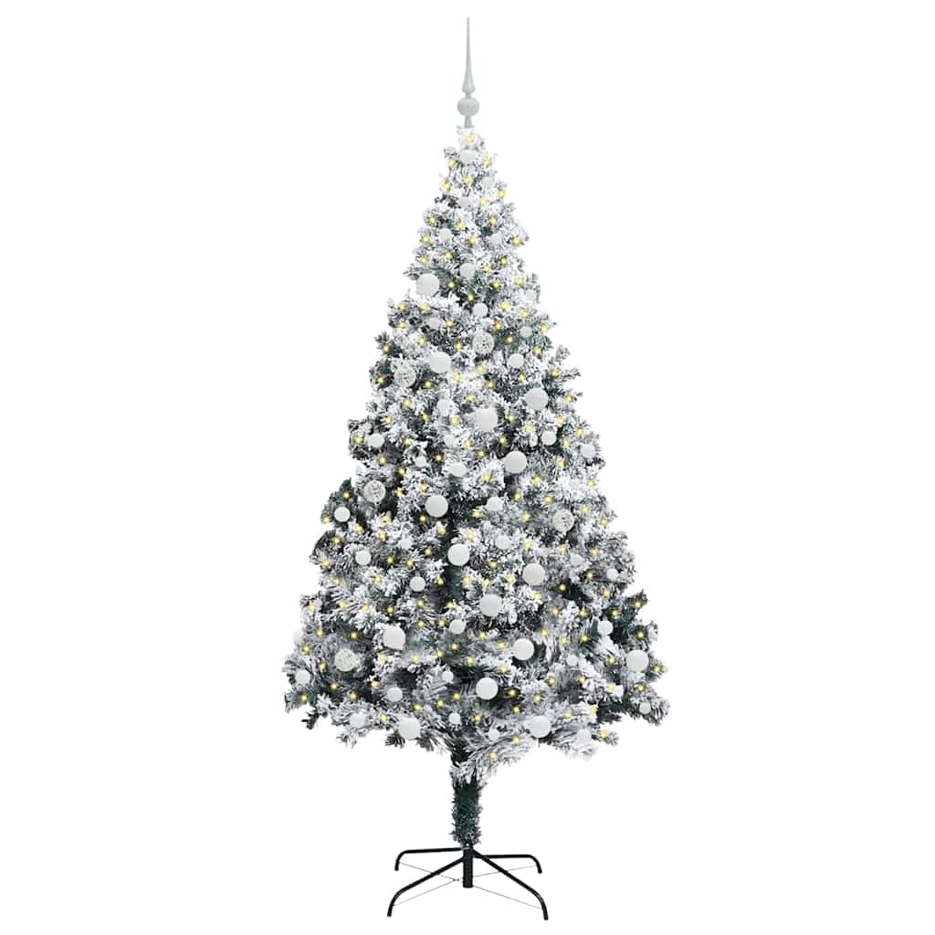 vidaXL Künstlicher Weihnachtsbaum mit 300 LEDs mit Ständer Weiß 180 cm