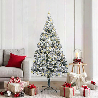 vidaXL Künstlicher Weihnachtsbaum mit 300 LEDs mit Ständer Weiß 180 cm