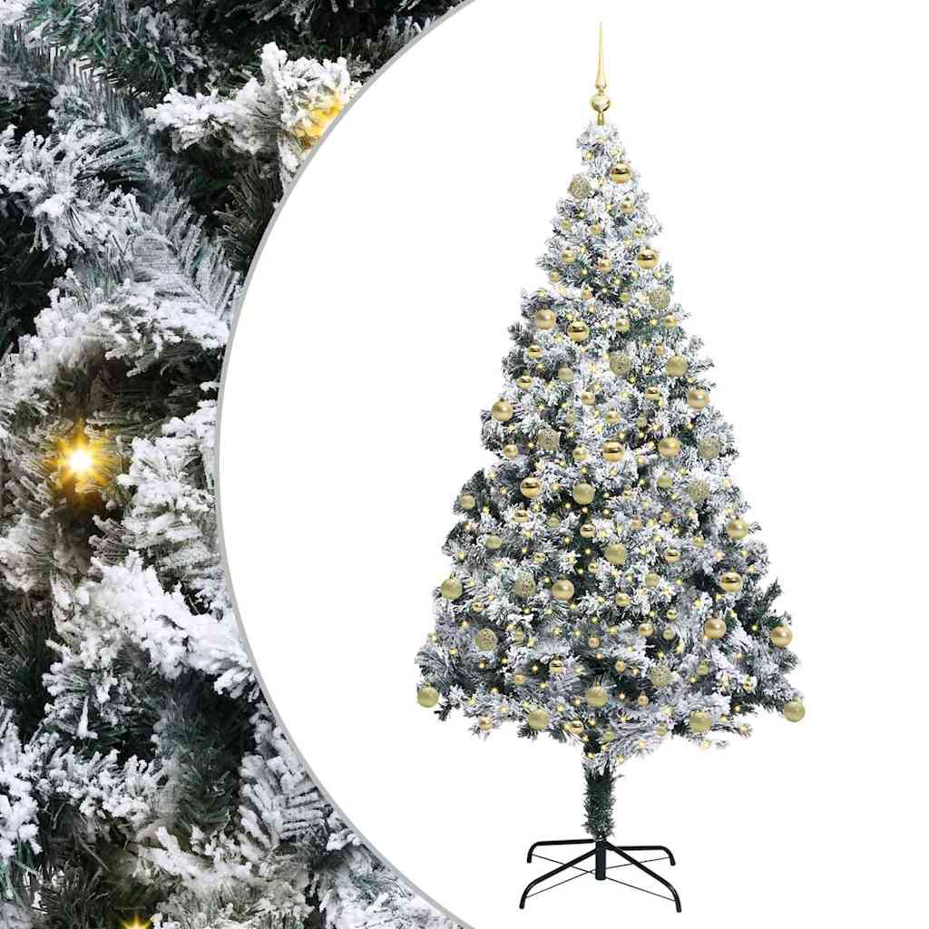 vidaXL Künstlicher Weihnachtsbaum mit 300 LEDs mit Ständer Weiß 180 cm