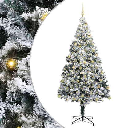 vidaXL Künstlicher Weihnachtsbaum mit 300 LEDs mit Ständer Weiß 180 cm