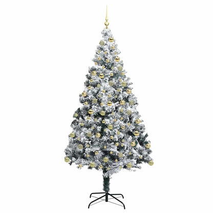 vidaXL Künstlicher Weihnachtsbaum mit 300 LEDs mit Ständer Weiß 180 cm