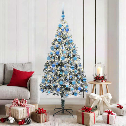 vidaXL Künstlicher Weihnachtsbaum mit 300 LEDs mit Ständer Weiß 180 cm