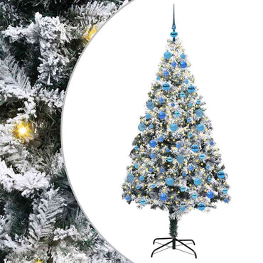 vidaXL Künstlicher Weihnachtsbaum mit 300 LEDs mit Ständer Weiß 180 cm