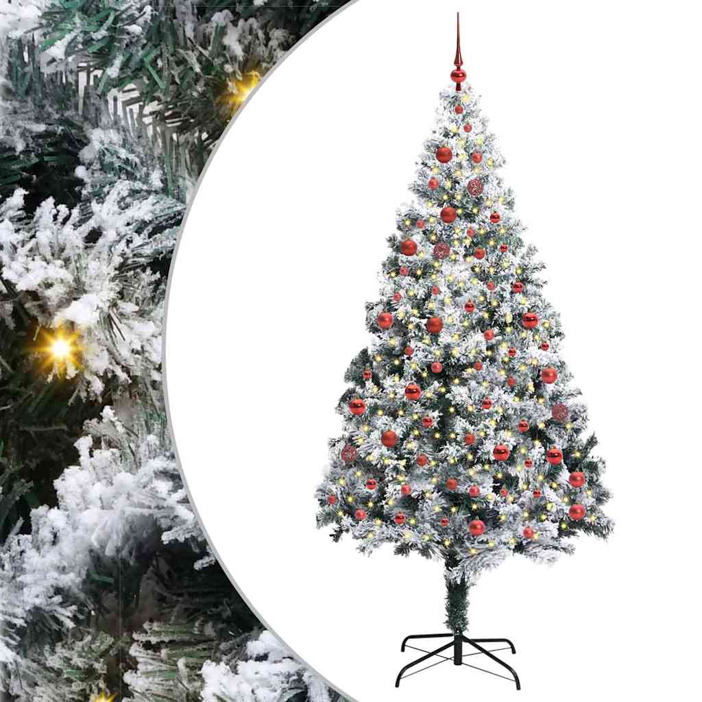 vidaXL Künstlicher Weihnachtsbaum mit 300 LEDs mit Ständer Weiß 210 cm