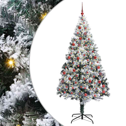 vidaXL Künstlicher Weihnachtsbaum mit 300 LEDs mit Ständer Weiß 210 cm