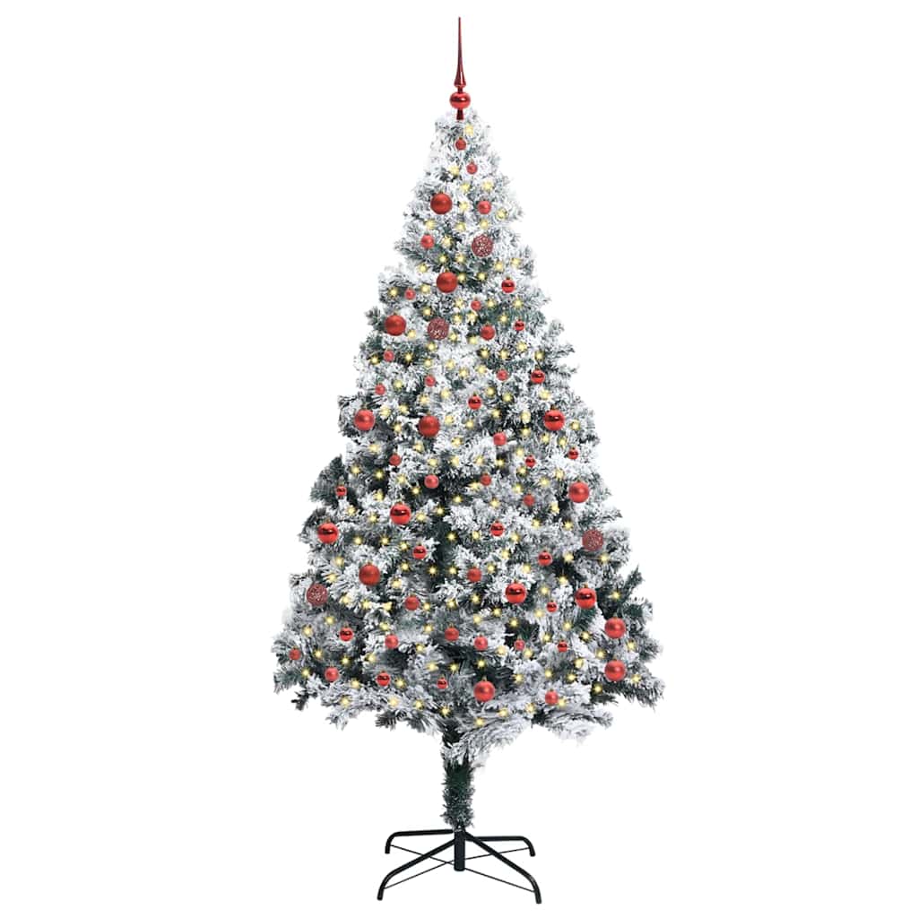 vidaXL Künstlicher Weihnachtsbaum mit 300 LEDs mit Ständer Weiß 210 cm