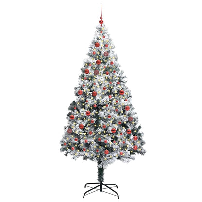 vidaXL Künstlicher Weihnachtsbaum mit 300 LEDs mit Ständer Weiß 210 cm