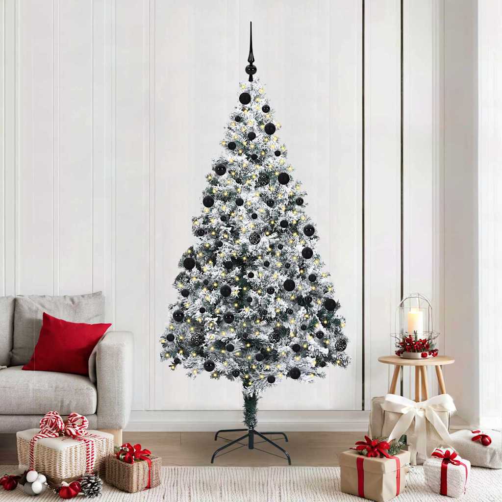 vidaXL Künstlicher Weihnachtsbaum mit 300 LEDs mit Ständer Weiß 210 cm