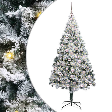 vidaXL Künstlicher Weihnachtsbaum mit 300 LEDs mit Ständer Weiß 210 cm