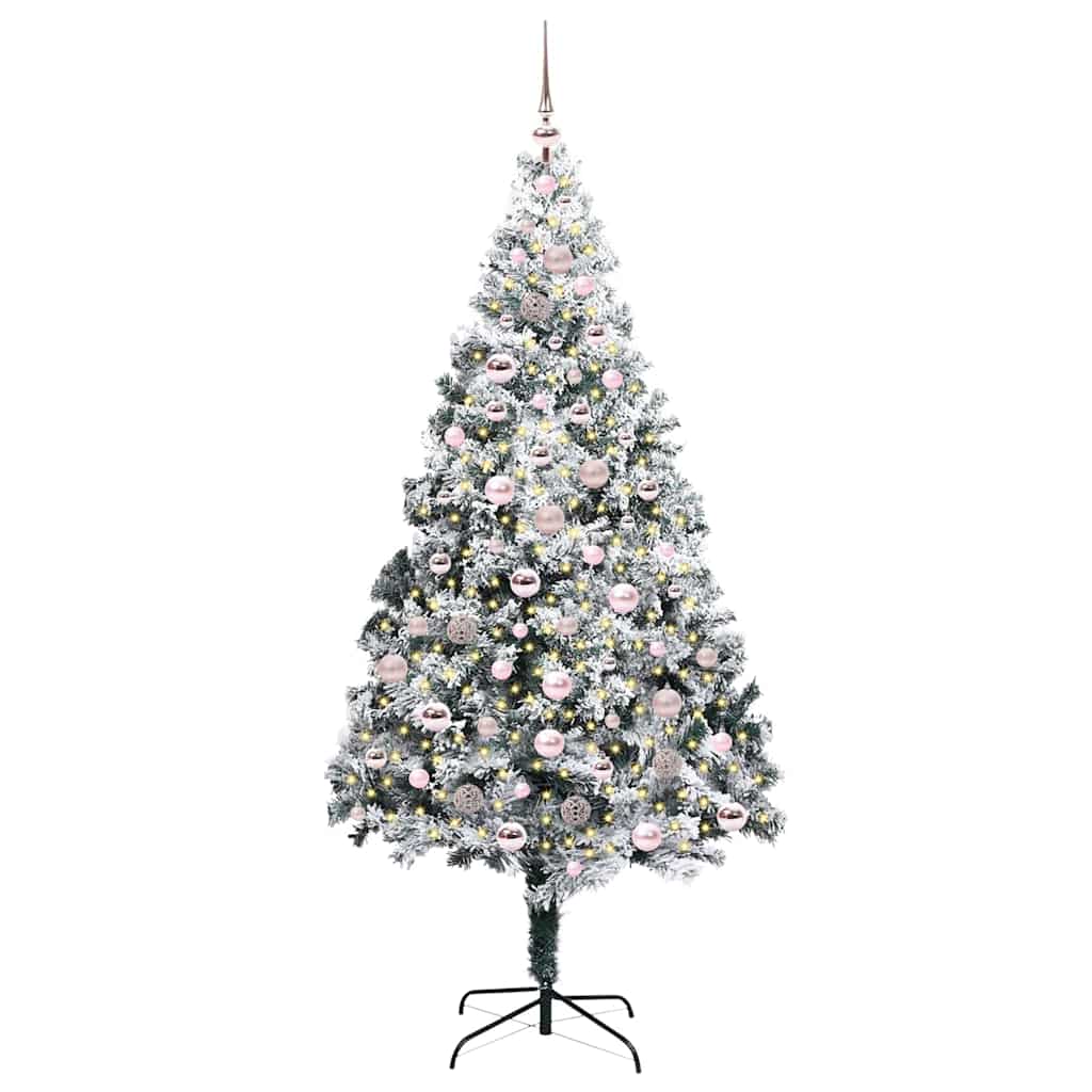 vidaXL Künstlicher Weihnachtsbaum mit 300 LEDs mit Ständer Weiß 210 cm