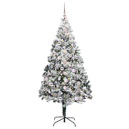 vidaXL Künstlicher Weihnachtsbaum mit 300 LEDs mit Ständer Weiß 210 cm