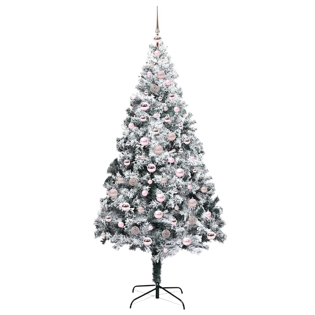 vidaXL Künstlicher Weihnachtsbaum mit 300 LEDs mit Ständer Weiß 210 cm