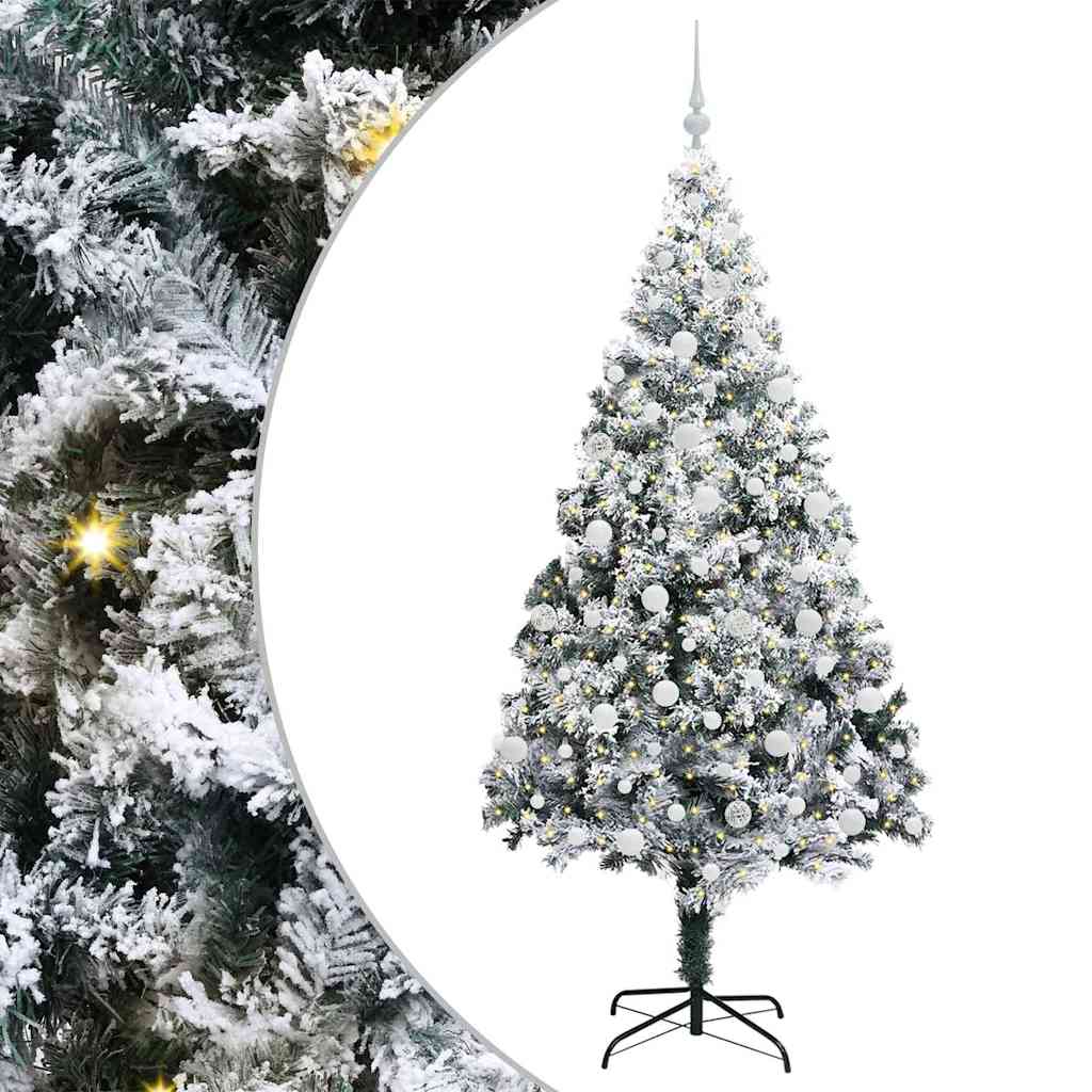 vidaXL Künstlicher Weihnachtsbaum mit 300 LEDs mit Ständer Weiß 210 cm