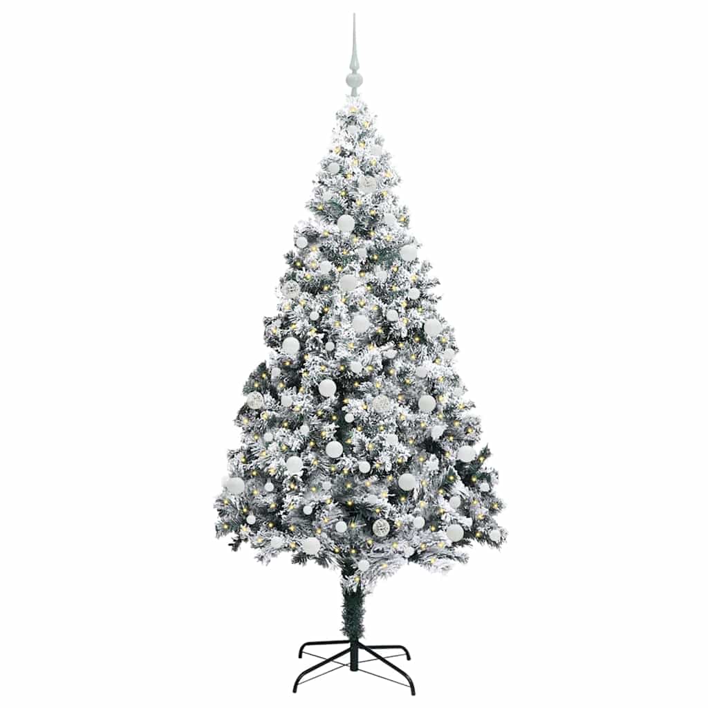 vidaXL Künstlicher Weihnachtsbaum mit 300 LEDs mit Ständer Weiß 210 cm