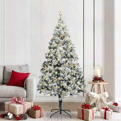 vidaXL Künstlicher Weihnachtsbaum mit 300 LEDs mit Ständer Weiß 210 cm