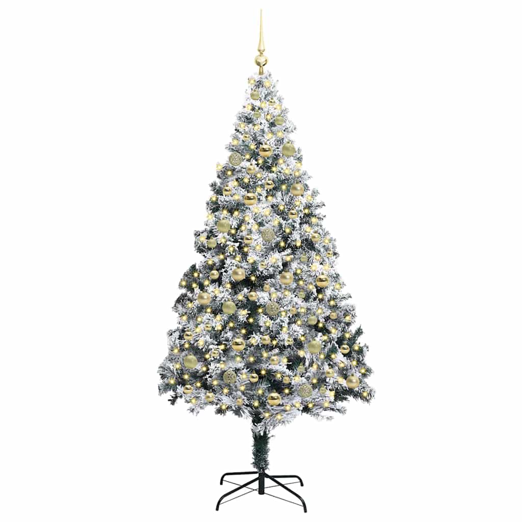 vidaXL Künstlicher Weihnachtsbaum mit 300 LEDs mit Ständer Weiß 210 cm