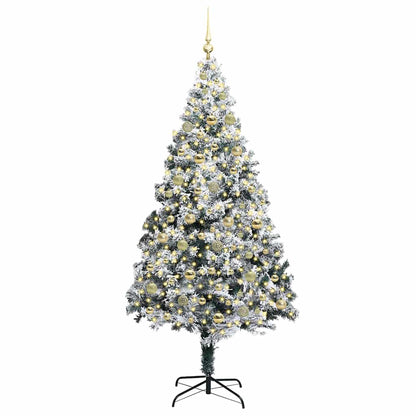 vidaXL Künstlicher Weihnachtsbaum mit 300 LEDs mit Ständer Weiß 210 cm
