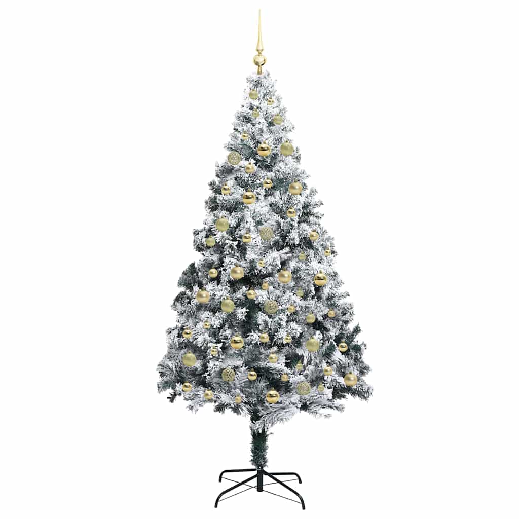 vidaXL Künstlicher Weihnachtsbaum mit 300 LEDs mit Ständer Weiß 210 cm
