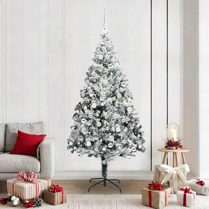 vidaXL Künstlicher Weihnachtsbaum mit 300 LEDs mit Ständer Weiß 210 cm
