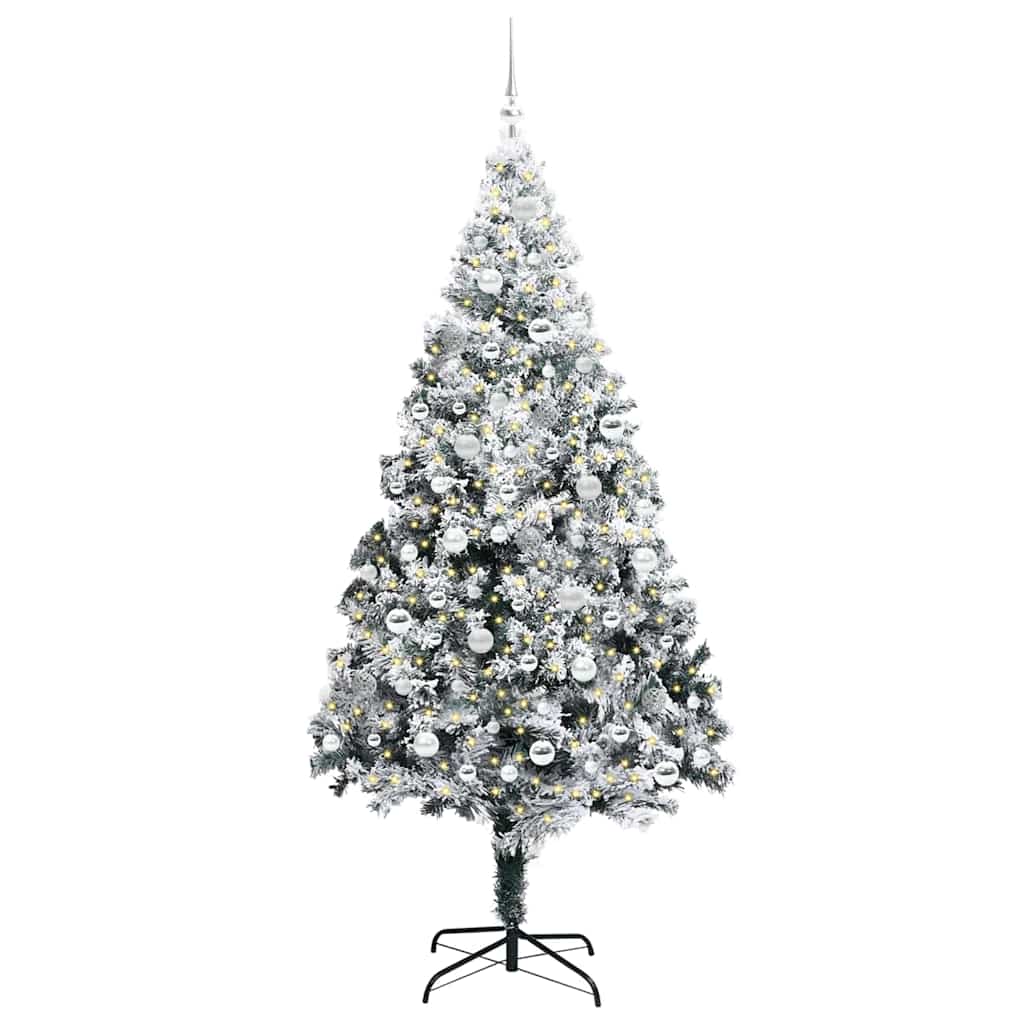 vidaXL Künstlicher Weihnachtsbaum mit 300 LEDs mit Ständer Weiß 210 cm