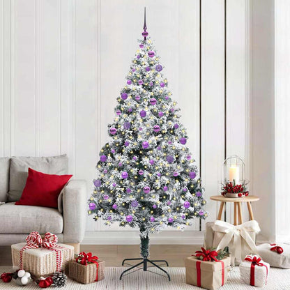 vidaXL Künstlicher Weihnachtsbaum mit 300 LEDs mit Ständer Weiß 210 cm