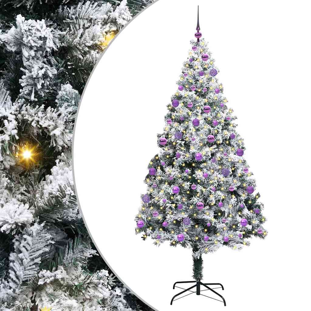 vidaXL Künstlicher Weihnachtsbaum mit 300 LEDs mit Ständer Weiß 210 cm