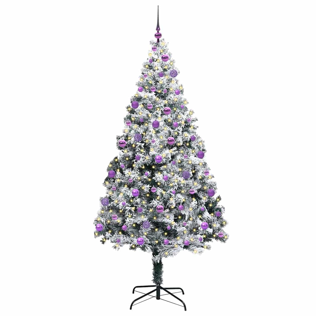 vidaXL Künstlicher Weihnachtsbaum mit 300 LEDs mit Ständer Weiß 210 cm