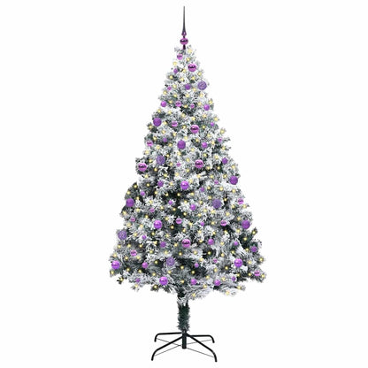 vidaXL Künstlicher Weihnachtsbaum mit 300 LEDs mit Ständer Weiß 210 cm