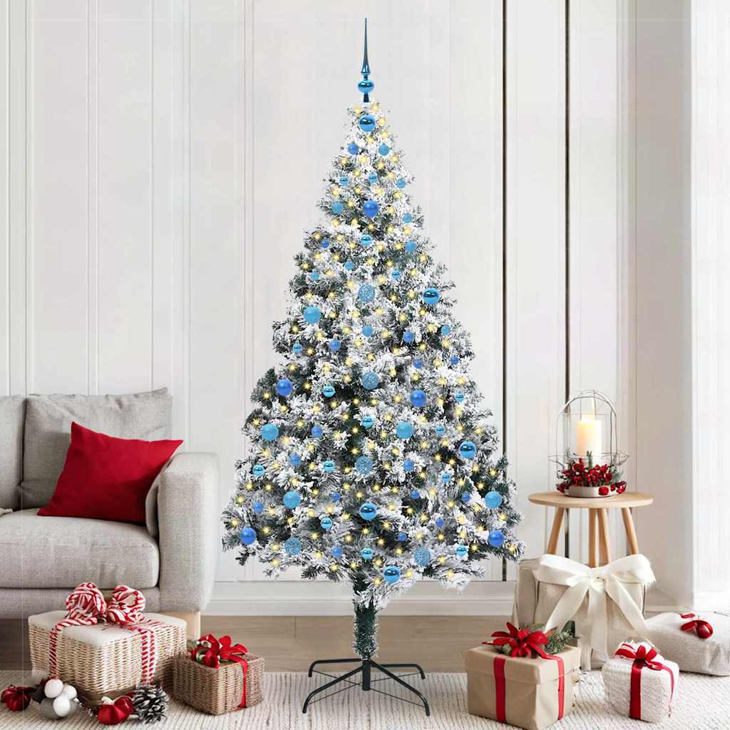 vidaXL Künstlicher Weihnachtsbaum mit 300 LEDs mit Ständer Weiß 210 cm
