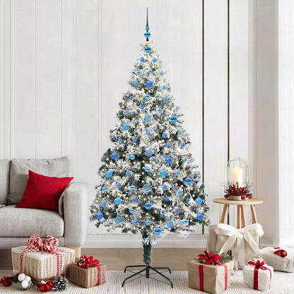 vidaXL Künstlicher Weihnachtsbaum mit 300 LEDs mit Ständer Weiß 210 cm