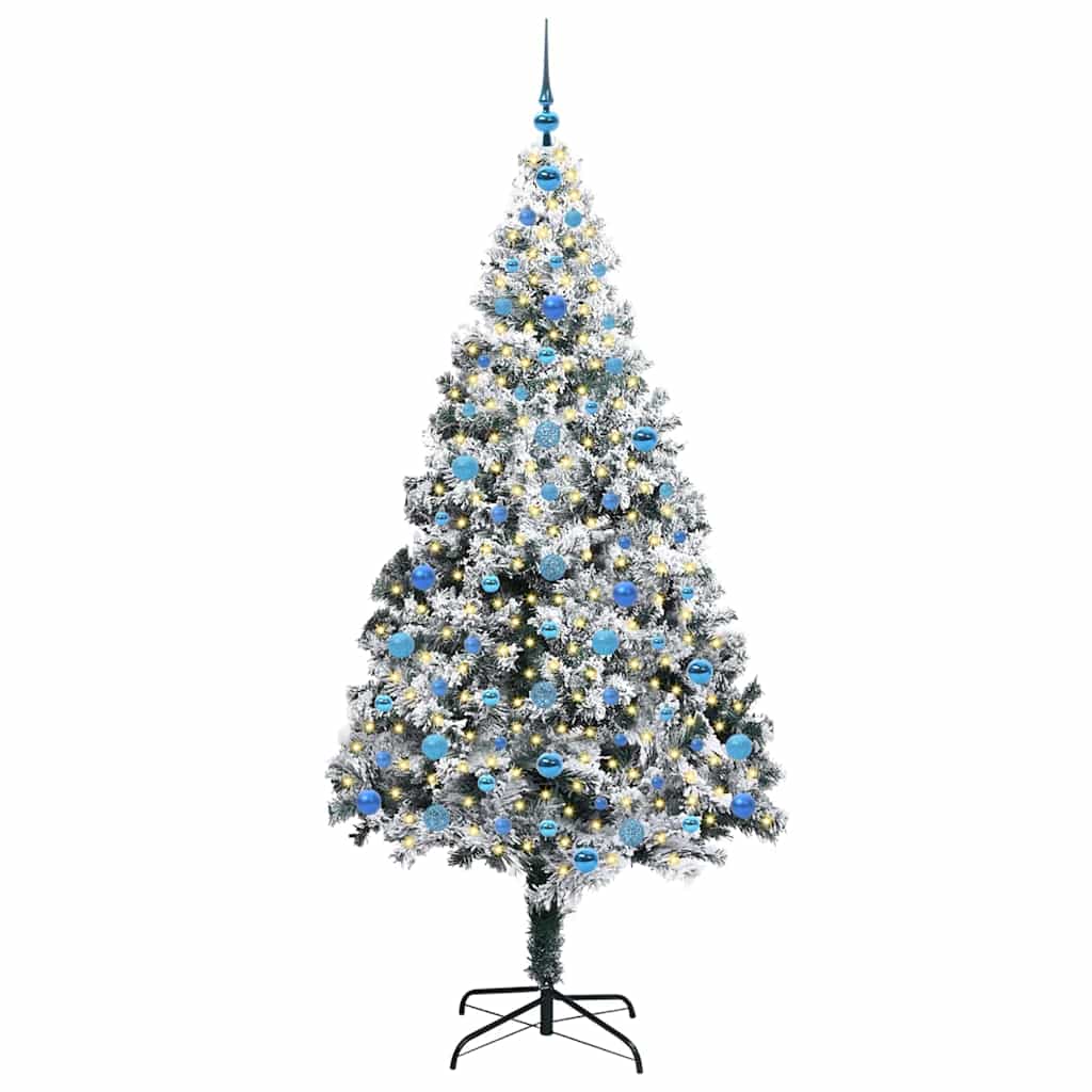 vidaXL Künstlicher Weihnachtsbaum mit 300 LEDs mit Ständer Weiß 210 cm