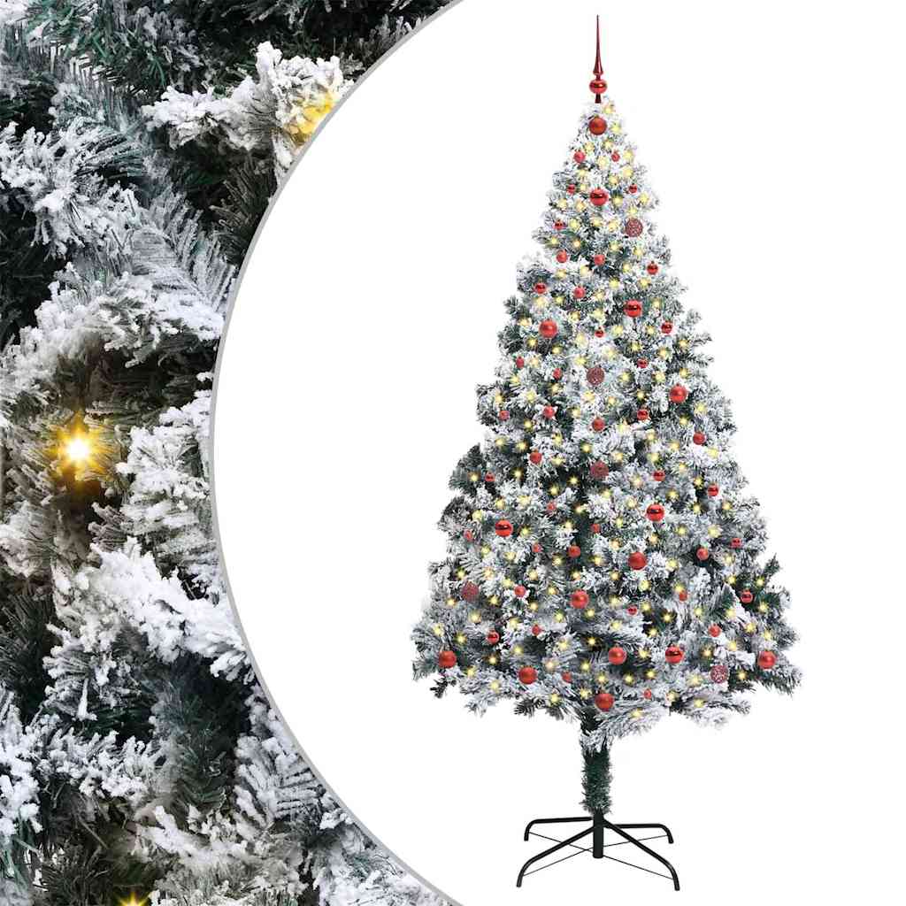 vidaXL Künstlicher Weihnachtsbaum mit 300 LEDs mit Ständer Weiß 240 cm