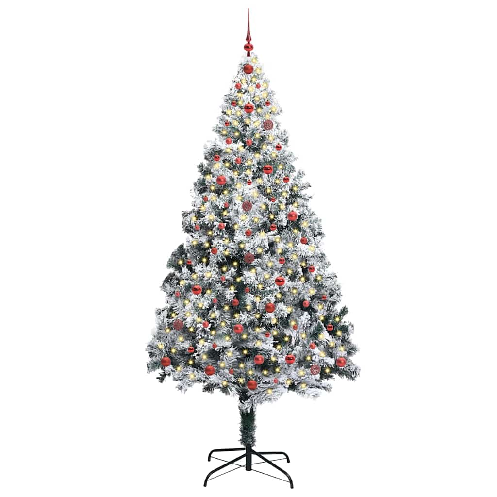 vidaXL Künstlicher Weihnachtsbaum mit 300 LEDs mit Ständer Weiß 240 cm