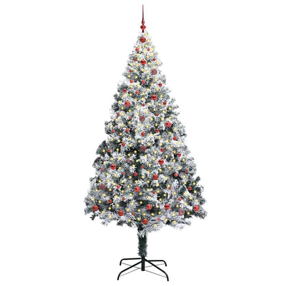 vidaXL Künstlicher Weihnachtsbaum mit 300 LEDs mit Ständer Weiß 240 cm