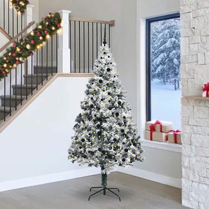 vidaXL Künstlicher Weihnachtsbaum mit 300 LEDs mit Ständer Weiß 240 cm