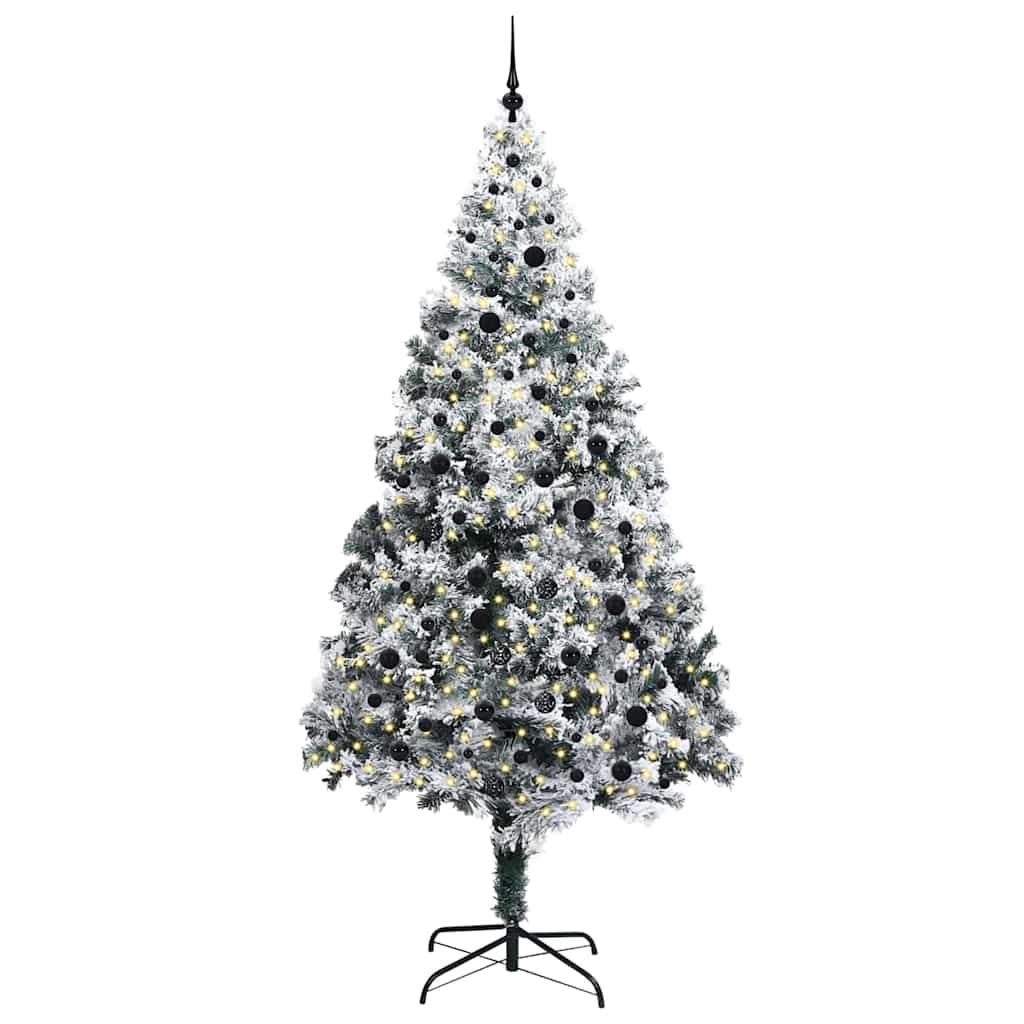 vidaXL Künstlicher Weihnachtsbaum mit 300 LEDs mit Ständer Weiß 240 cm