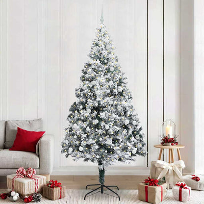 vidaXL Künstlicher Weihnachtsbaum mit 300 LEDs mit Ständer Weiß 240 cm