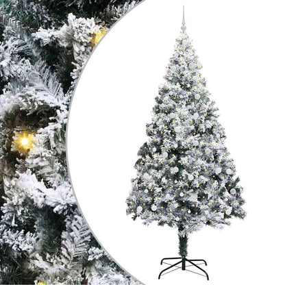 vidaXL Künstlicher Weihnachtsbaum mit 300 LEDs mit Ständer Weiß 240 cm