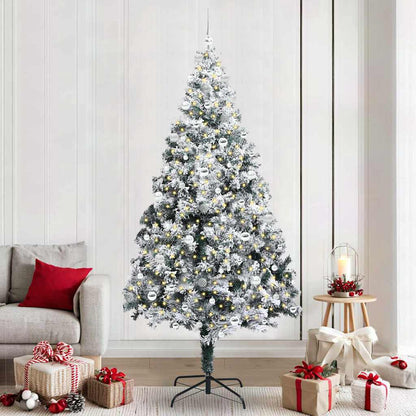vidaXL Künstlicher Weihnachtsbaum mit 300 LEDs mit Ständer Weiß 240 cm