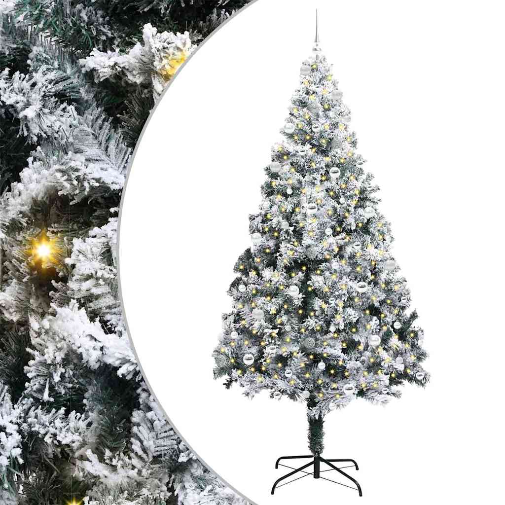 vidaXL Künstlicher Weihnachtsbaum mit 300 LEDs mit Ständer Weiß 240 cm
