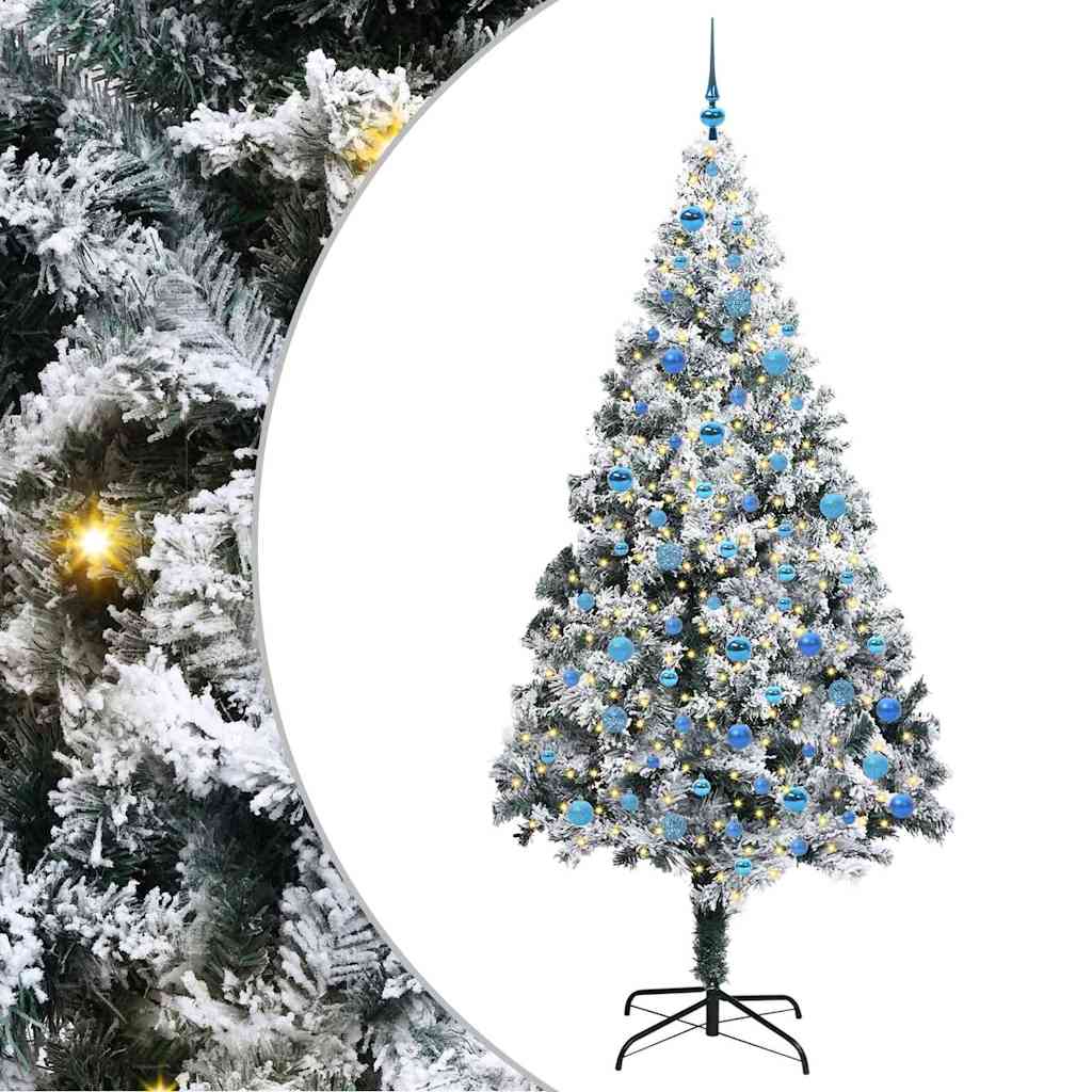 Künstlicher Weihnachtsbaum mit 300 LEDs mit Ständer Weiß 240 cm