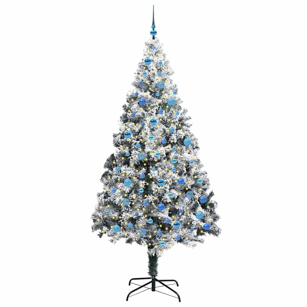 Künstlicher Weihnachtsbaum mit 300 LEDs mit Ständer Weiß 240 cm