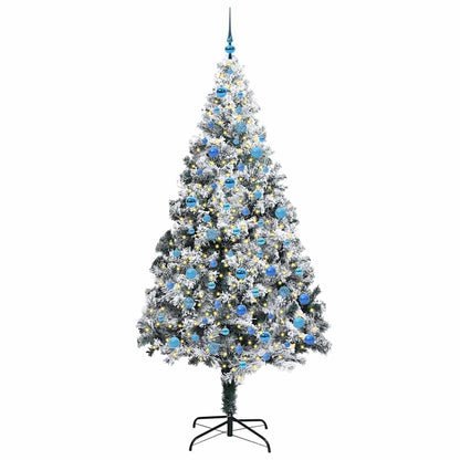 Künstlicher Weihnachtsbaum mit 300 LEDs mit Ständer Weiß 240 cm