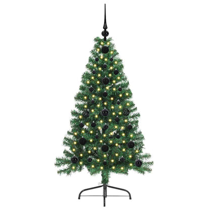 vidaXL Künstlicher vorbeleuchteter Weihnachtsbaum Grün 120 cm PVC