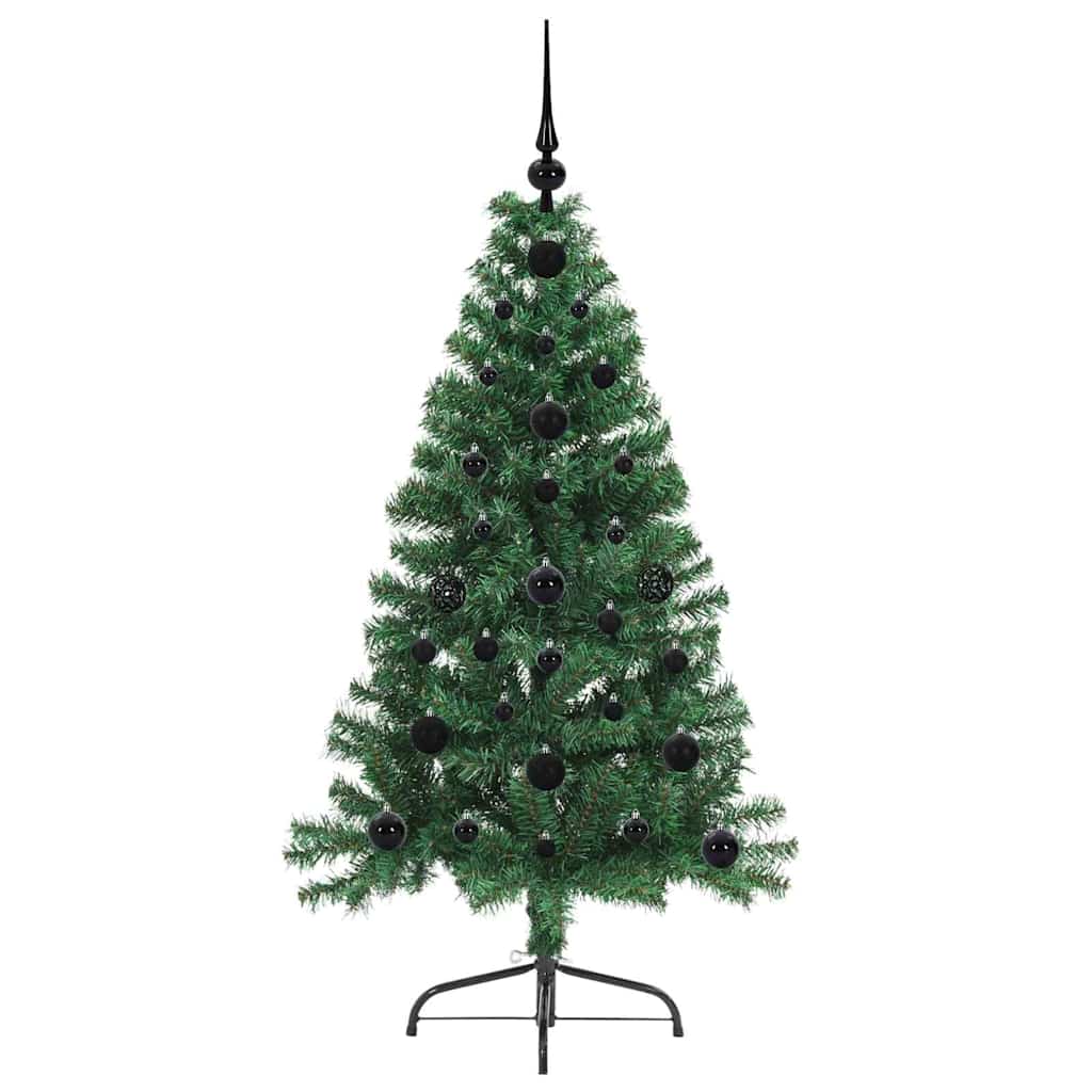 vidaXL Künstlicher vorbeleuchteter Weihnachtsbaum Grün 120 cm PVC