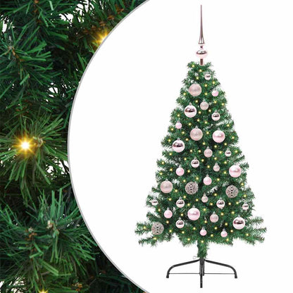 vidaXL Künstlicher vorbeleuchteter Weihnachtsbaum Grün 120 cm PVC