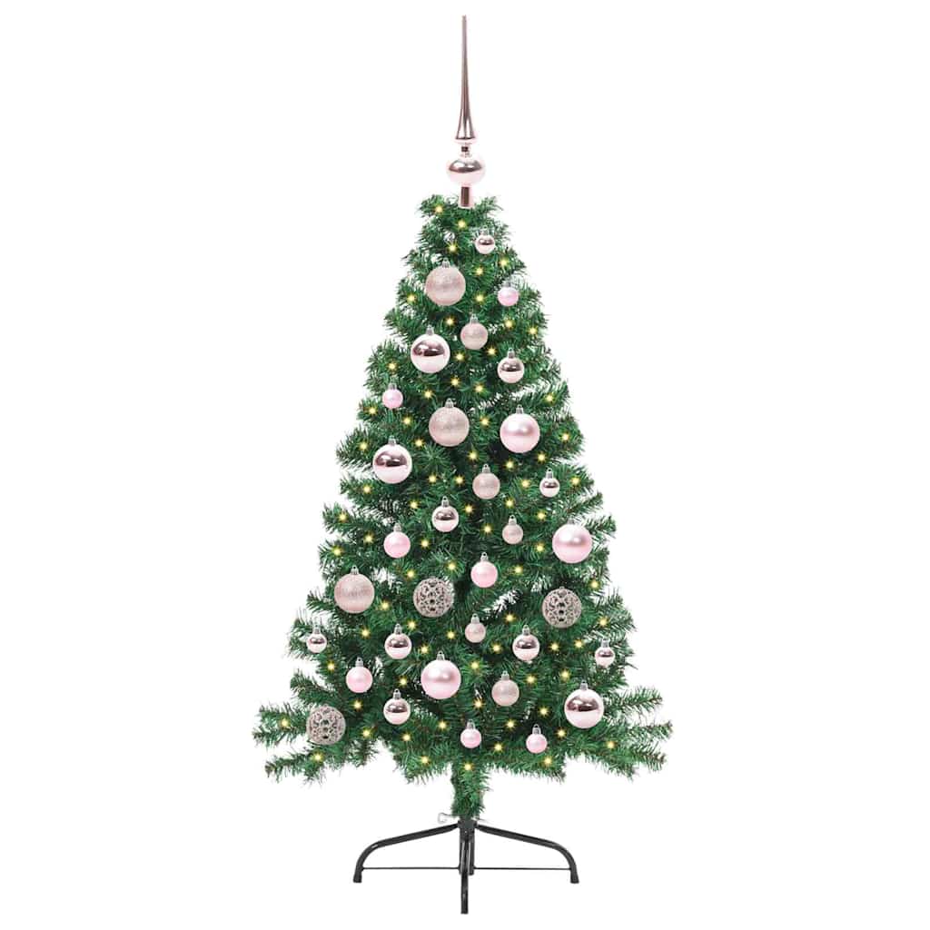 vidaXL Künstlicher vorbeleuchteter Weihnachtsbaum Grün 120 cm PVC